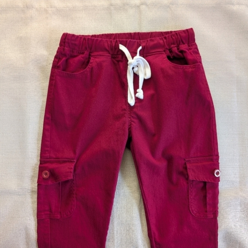 RedFox Slim Fit Dark Red Cargo Pants Men's Size Small